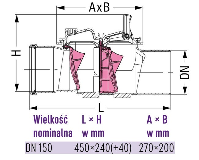 Zawór zwrotny Staufix Basic DN150 Kessel