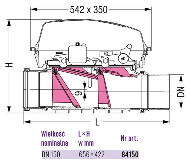 Zawór zwrotny automatyczny Staufix FKA DN150 Kessel