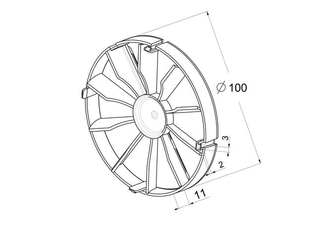 Zawór zwrotny wentylatora 100 mm EQUATION
