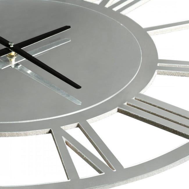 Zegar ścienny 32 śr. 60 cm srebrny