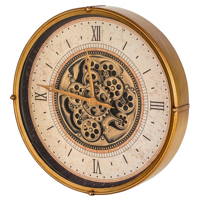Zegar ścienny Retro z mechanizmem śr. 60 cm złoty