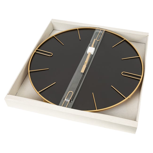 Zegar ścienny ZE/51 śr. 60 cm czarno-złoty