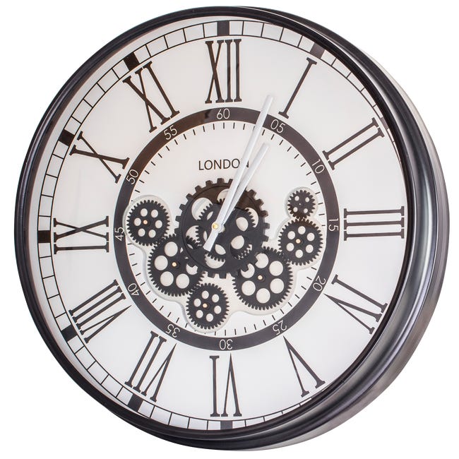 Zegar ścienny z mechanizmem śr. 53,5 cm biało-czarny