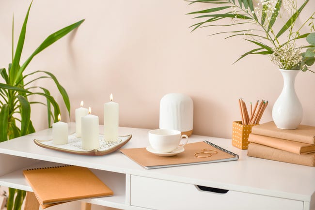 Zestaw 4 świec pieńkowych ecru