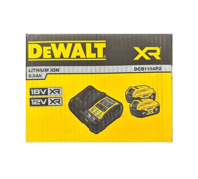 Zestaw akumulator i ładowarka 18V 2x5Ah DCB1104P2-QW DEWALT