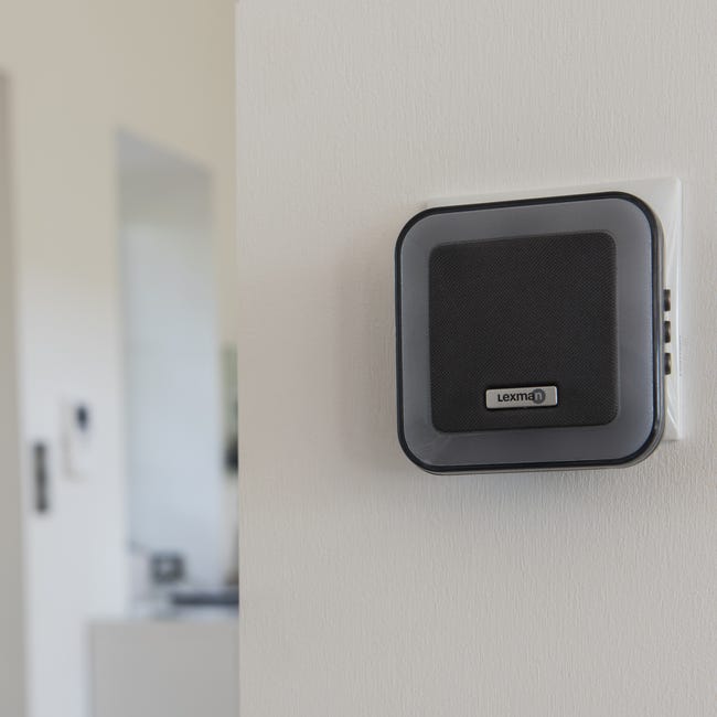 Zestaw bezprzewodowy dzwonek z przyciskiem 230V srebrny LEXMAN