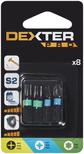 Zestaw bitów udarowych 8 szt. DEXTER PRO