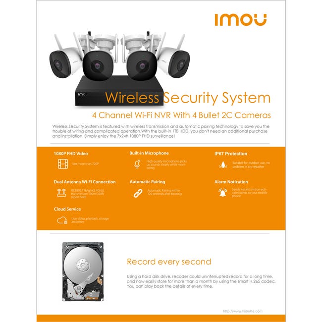 Zestaw do wideomonitoringu KIT/NVR1104HS-W-S2/4-F22 IMOU