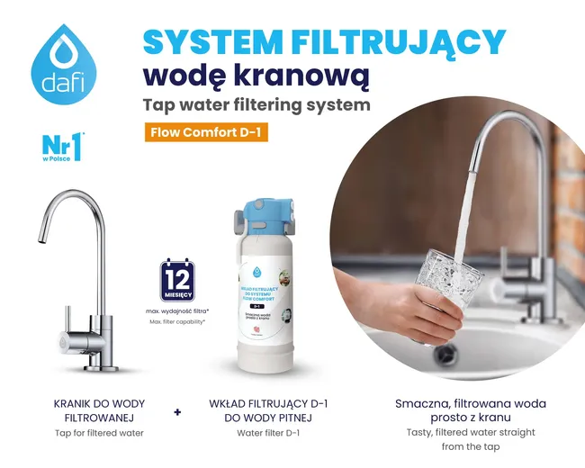 Zestaw filtrujący FLOW COMFORT z małą wylewką DAFI