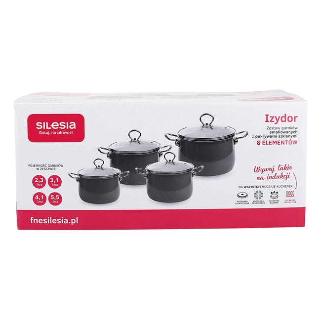 Zestaw garnków emaliowanych Silesia Izydor 8 elementów Altom Design