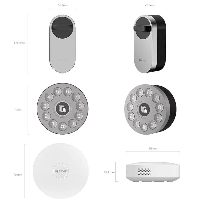 Zestaw inteligentnego zamka CS-DL01S z dzwonkiem i bramką A3 EZVIZ