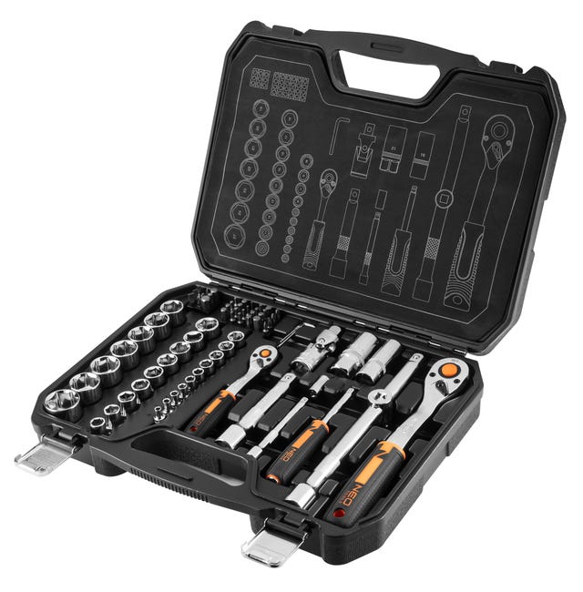 Zestaw kluczy nasadowych 73 szt. Neo Tools
