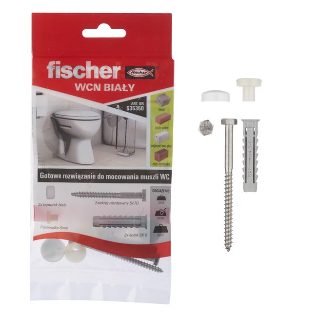 Zestaw kołków do montażu urządzeń sanitarnych WCN 8 x 40 mm Fischer