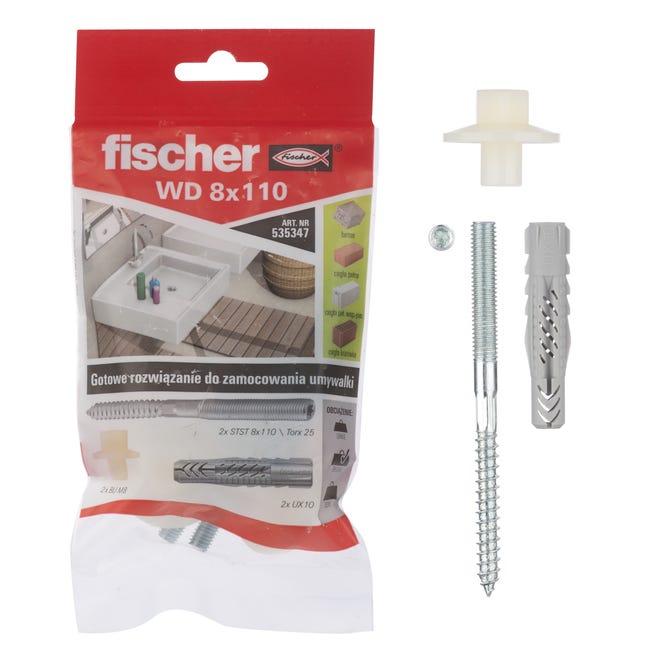 Zestaw kołków do montażu urządzeń sanitarnych WD 10 x 60 mm Fischer