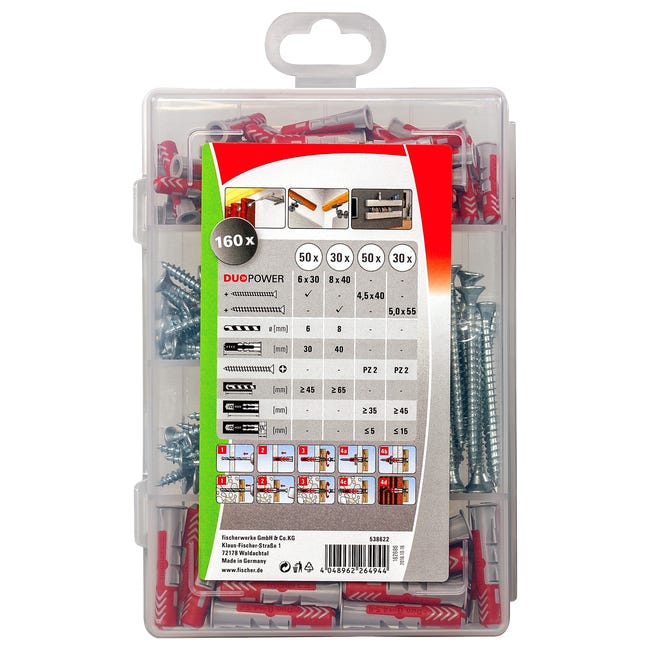 Zestaw kołków rozporowych Profibox Duopower 80 + 80 szt. Fischer