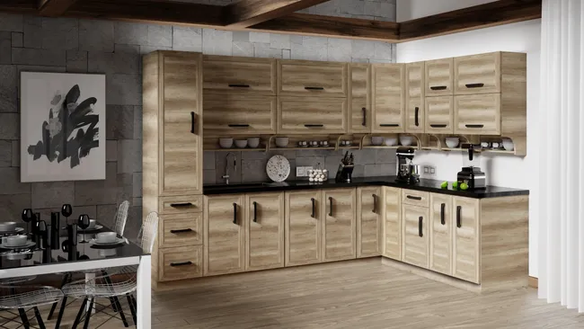 Zestaw mebli kuchennych Arica 6 el. 200 cm kolor dąb canyon