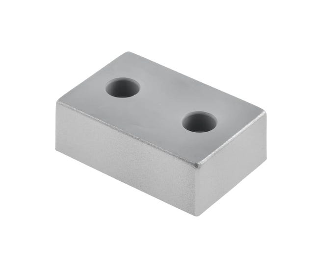 Zestaw nóżek meblowych 60 x 40 mm srebrne 2 szt.