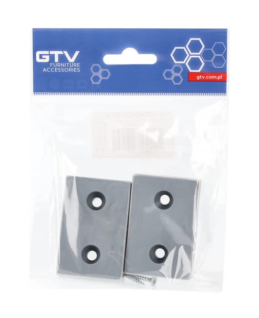 Zestaw nóżek meblowych 60 x 40 mm srebrne 2 szt.