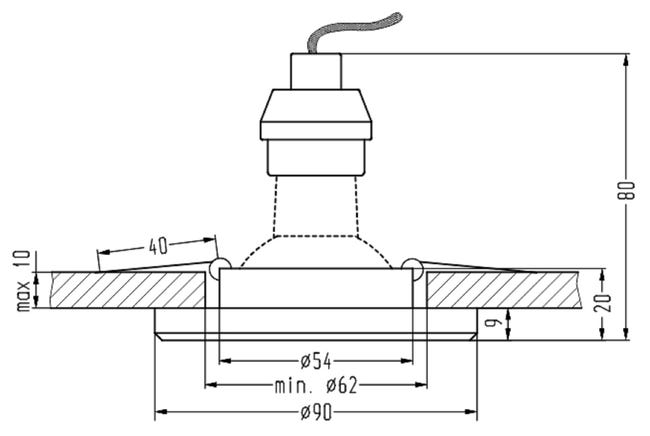 Zestaw opraw stropowych 3 szt. SS-23 niebieskie GU10 + LED CANDELLUX