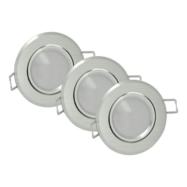 Zestaw opraw stropowych 3 szt. SUN OLAL srebrne GU10 + LED POLUX