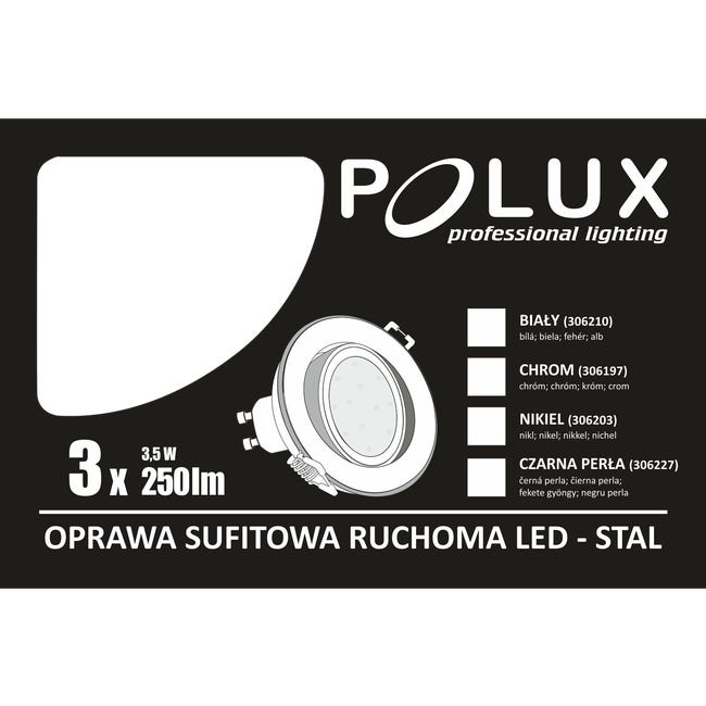 Zestaw opraw stropowych oczek 3 szt. OLIN czarne okrągłe LED POLUX