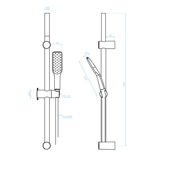 Zestaw prysznicowy Alanis Kuchinox