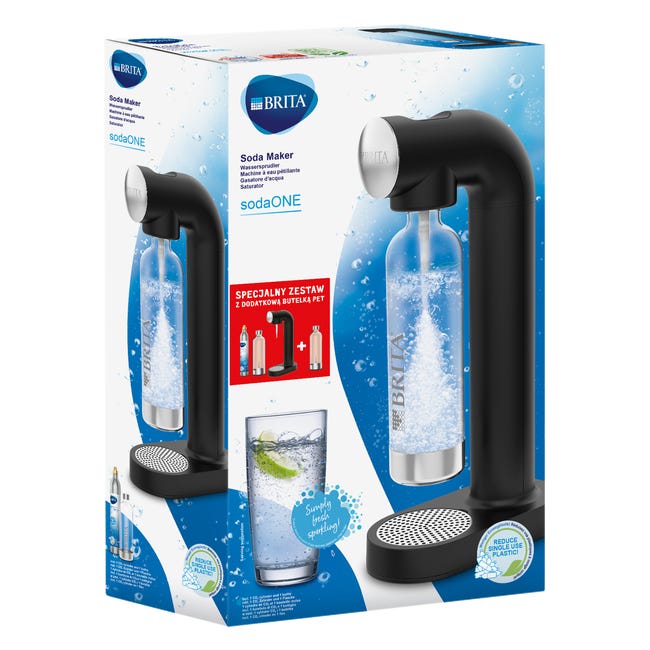 Zestaw saturator do gazowania wody z butelką SodaOne Brita czarny