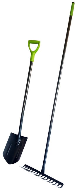 Zestaw: szpadel szer.20cm SZ05P + grabie szer.45cm GRS14 Ermet