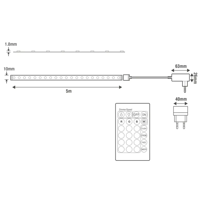 Zestaw taśma LED RGB 5 m + pilot