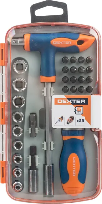 Zestaw wkrętak z końcówkami 29 szt. Dexter