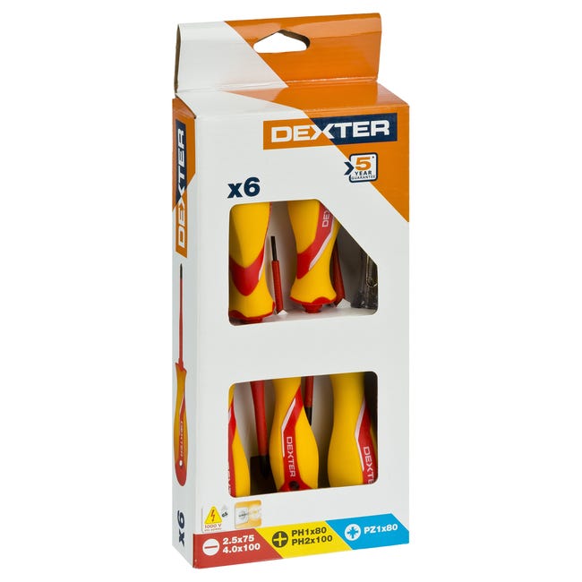 Zestaw wkrętaków 2K 1000 V 6 szt. Dexter