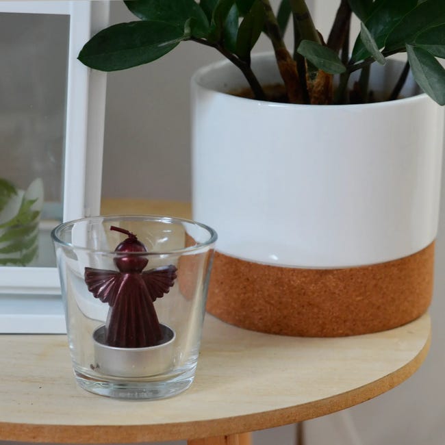 Zestaw świec świątecznych Anioł 6 szt. bordowe wys. 6 cm