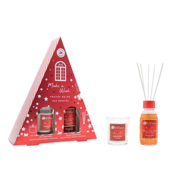 Zestaw świąteczny dyfuzor zapachowy ze świecą czerwone owoce
