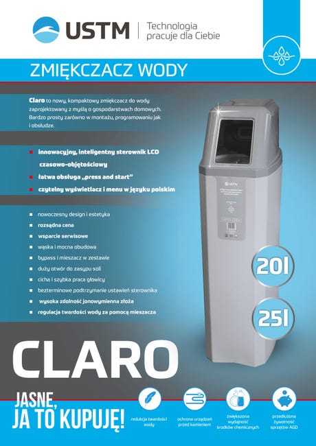 Zmiękczacz wody  20 l CLARO USTM