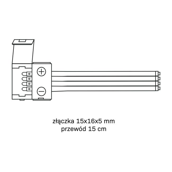 Złączka do pasków LED RBG 10 mm jednostronna przewód POLUX