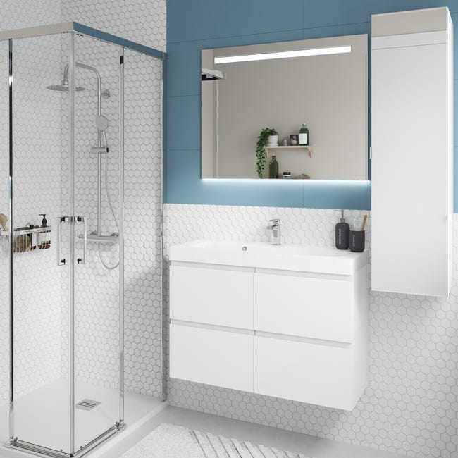 Łazienkowy korpus słupka modułowego Remix Biały Mat 115 x 30 x 33 Sensea