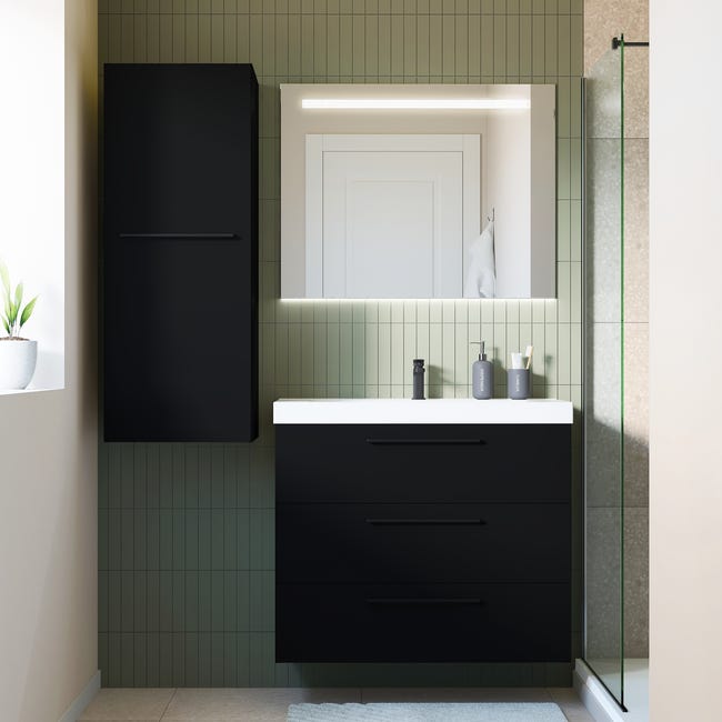 Łazienkowy korpus słupka modułowego Remix Black Mat 115 x 45 x 33 Sensea