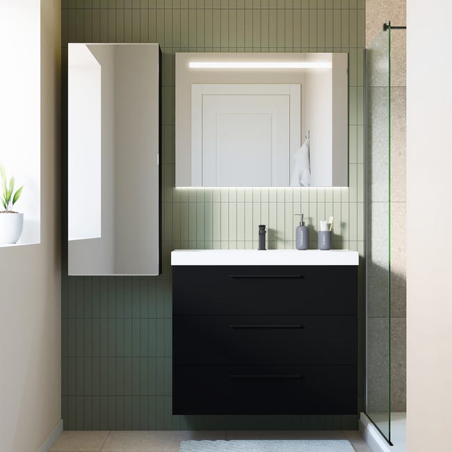 Łazienkowy korpus słupka modułowego Remix Black Mat 115 x 45 x 33 Sensea