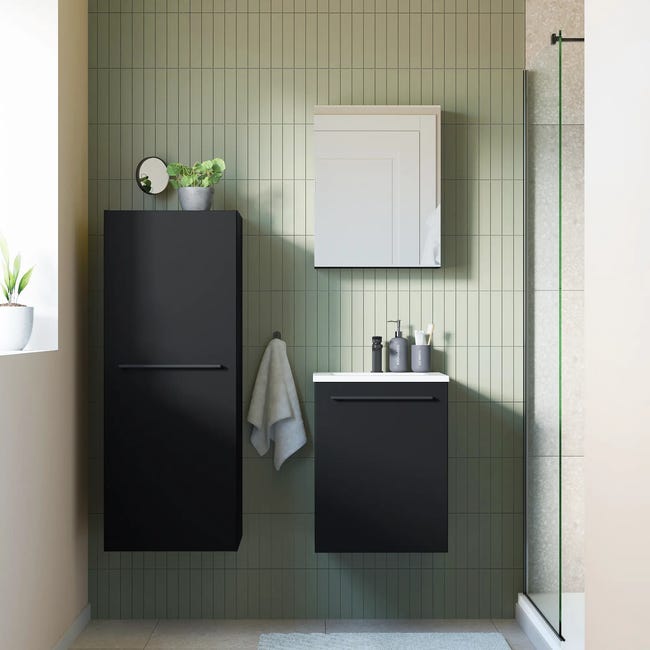 Łazienkowy korpus słupka modułowego Remix Black Mat 115 x 45 x 46 Sensea