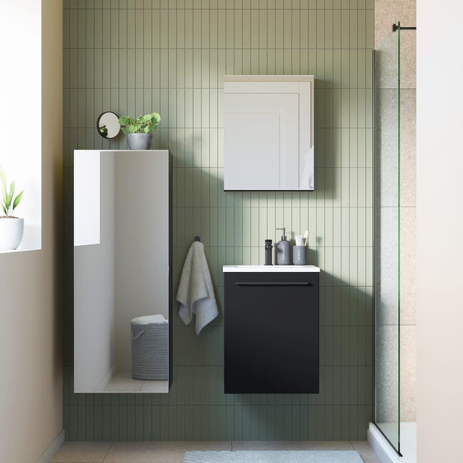 Łazienkowy korpus słupka modułowego Remix Black Mat 115 x 45 x 46 Sensea