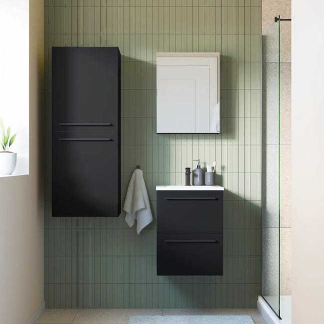 Łazienkowy korpus słupka modułowego Remix Black Mat 115 x 45 x 46 Sensea
