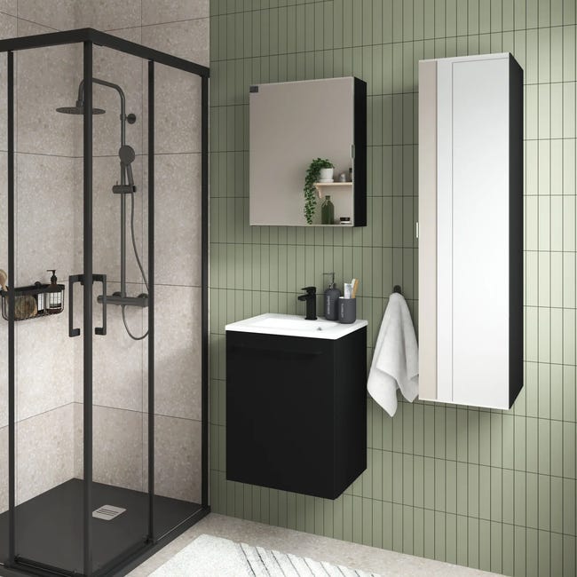 Łazienkowy korpus słupka modułowego Remix Black Mat 45 x 14 x 58 Sensea