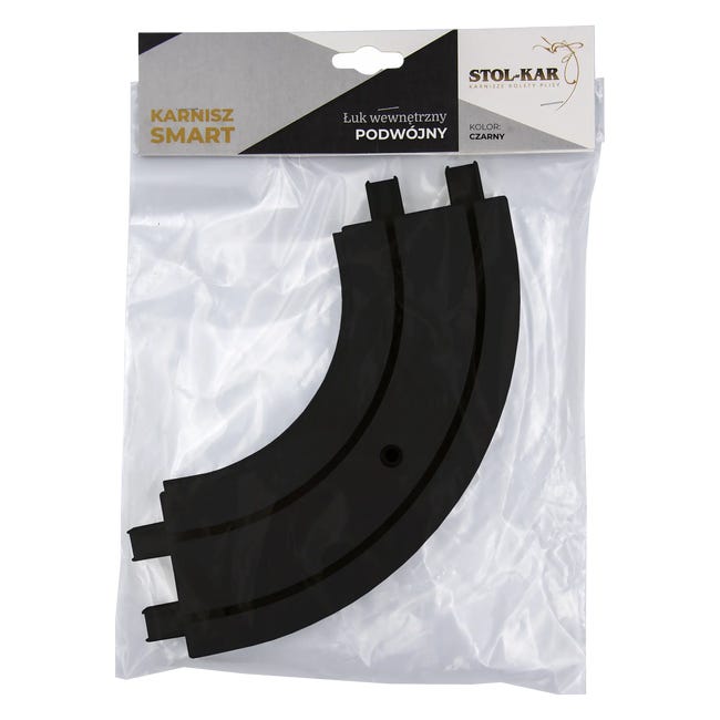 Łuk wewnętrzny do szyny sufitowej 2-torowej 25 cm czarny