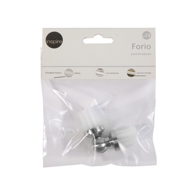 Łącznik kątowy do karnisza Forio satyna 19 mm Inspire