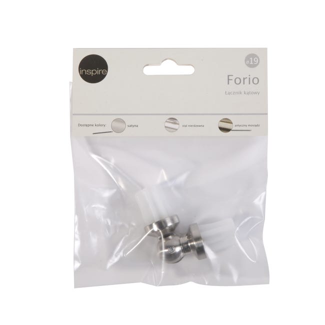 Łącznik kątowy do karnisza Forio stal 19 mm Inspire