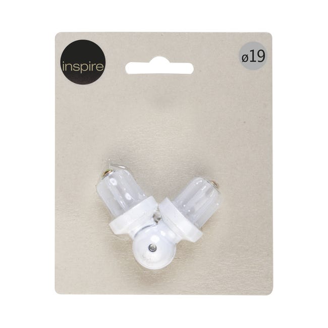 Łącznik kątowy do karnisza biały mat 19 mm Inspire