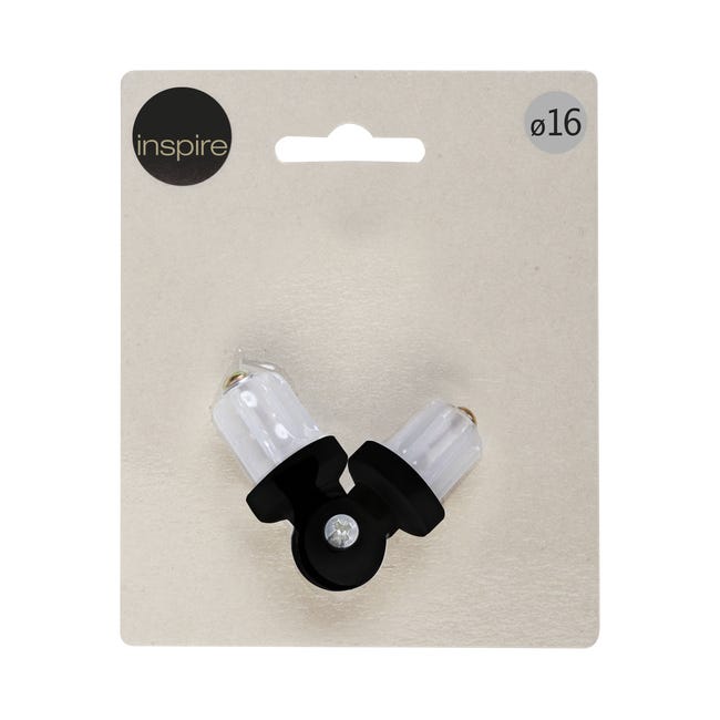 Łącznik kątowy do karnisza czarny mat 16 mm Inspire