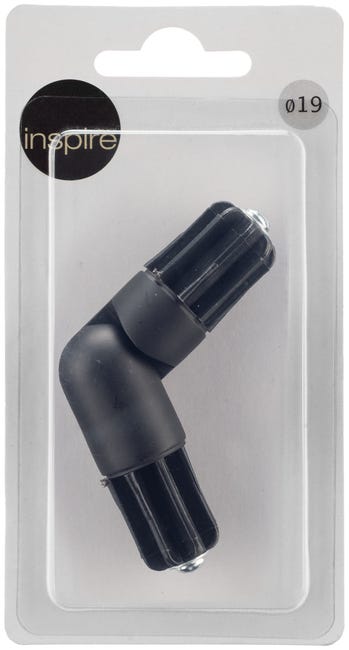 Łącznik kątowy do karnisza czarny mat 19 mm Inspire