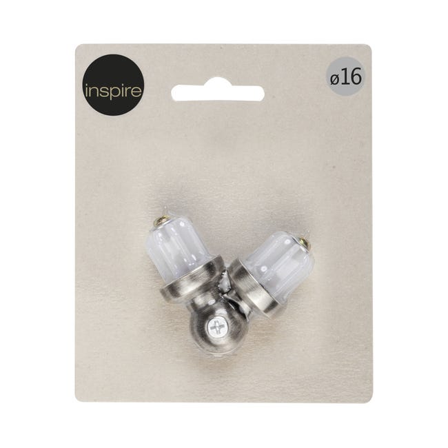 Łącznik kątowy do karnisza efekt stali 16 mm Inspire