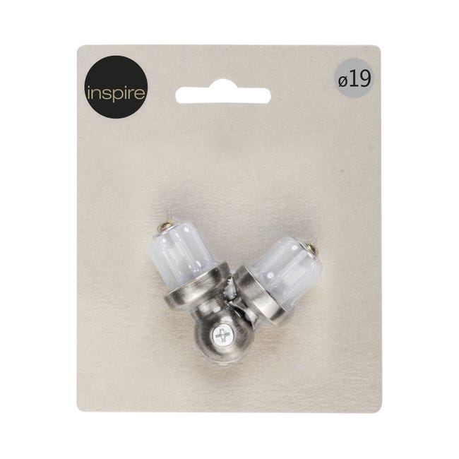 Łącznik kątowy do karnisza efekt stali 19 mm Inspire